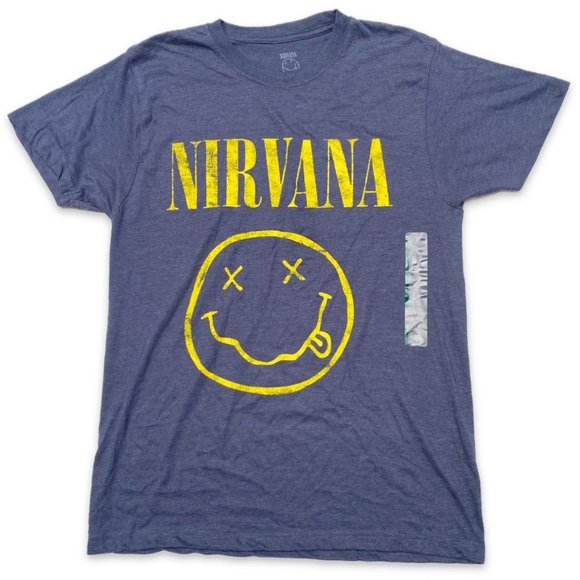 NIRVANA Tops - Nirvana, Blue Graphic Band Tee, Size M